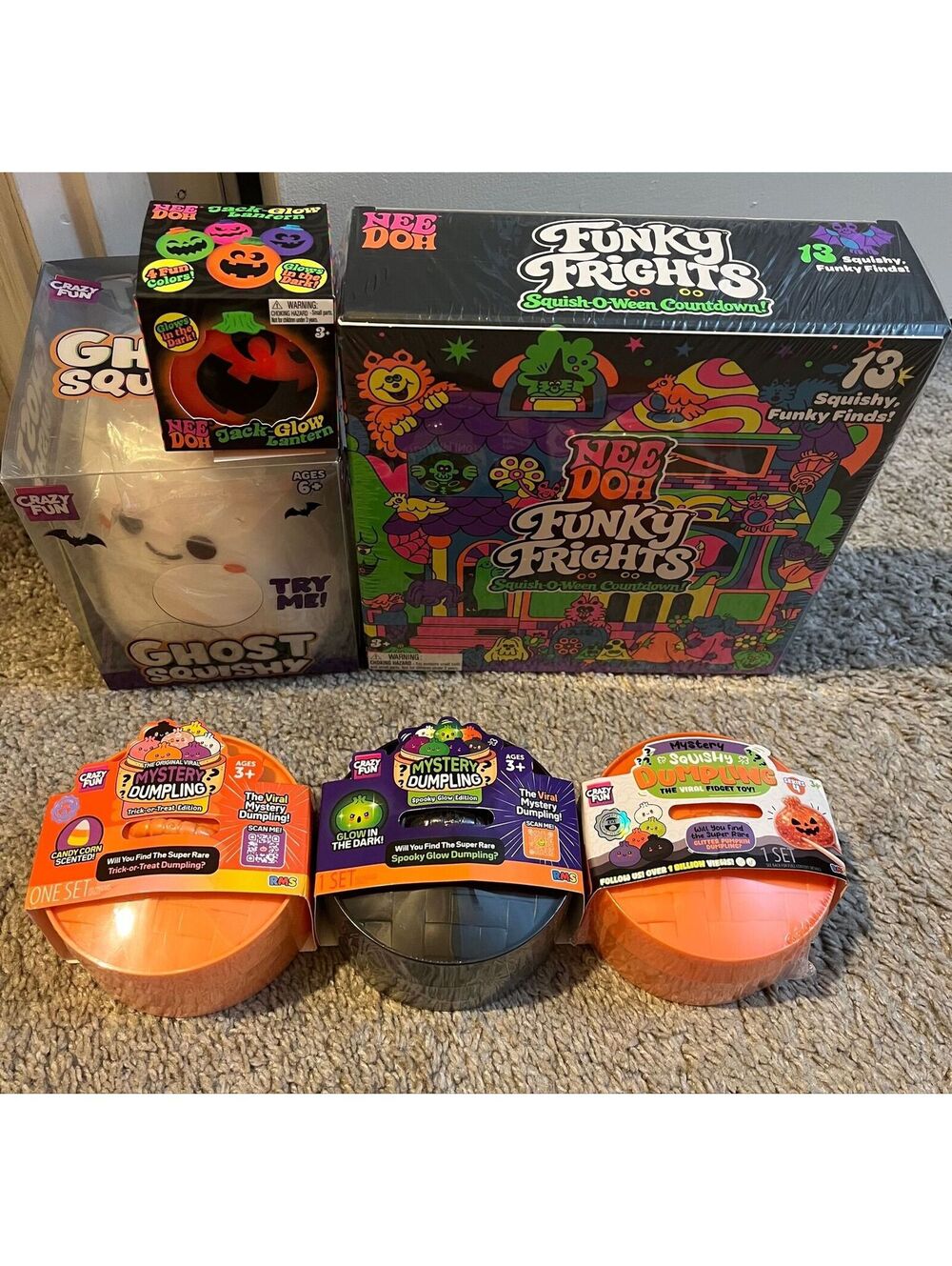 Halloween Squishy Bundle Authentic NeeDoh RMS Mystery Dumpling Ghost Glow Scente